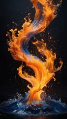 Fire and Water Illustration