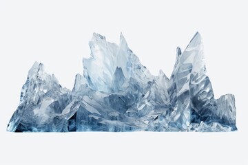 Icebergs grouped together on a white background. Can be used as a symbol of climate change or as a representation of the beauty of nature. - obrazy, fototapety, plakaty