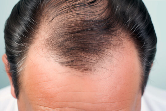 A Close-Up of a Man's Head Undergoing Hair Transplant Treatment