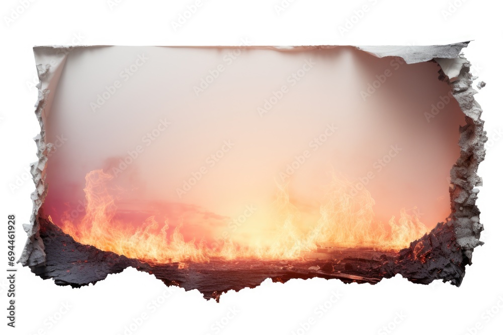 Aufkleber a picture capturing a fire in the center, creating a focal point. this image can be used to depict c