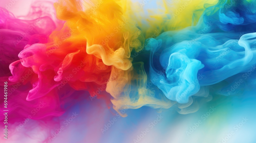 Poster Colored ink swirling in water, creating a mesmerizing abstract pattern. Perfect for artistic projects and graphic design