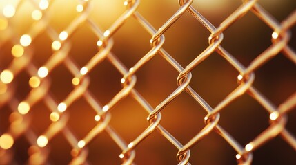 Naklejka premium A detailed view of a chain link fence. This image can be used to depict security, boundaries, or urban environments