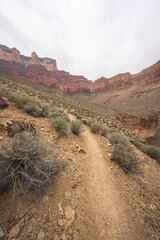 hiking the tonto trail in the grand canyon national park, arizona, usa