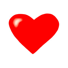 Isolated red heart on transparent background