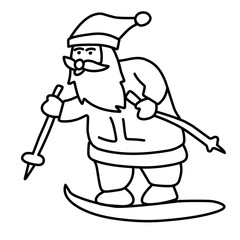 santa claus line icon