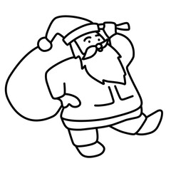 santa claus line icon