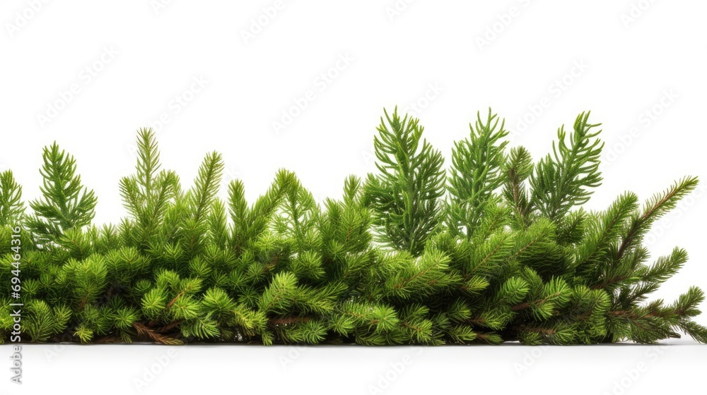 Aufkleber A group of pine trees standing on a white surface. This image can be used for various purposes