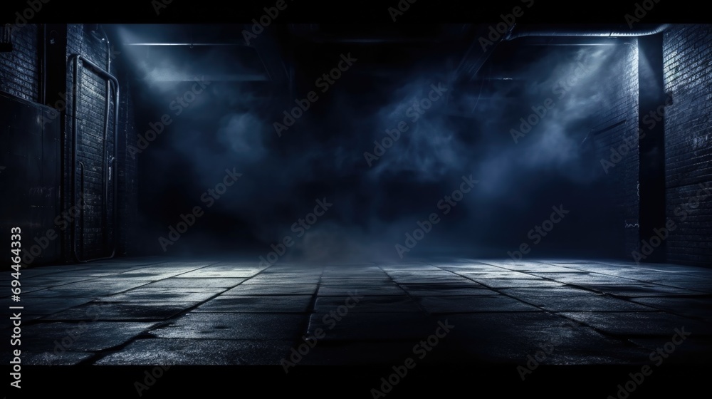 Aufkleber a dark room filled with mysterious smoke. perfect for creating a dramatic and mysterious atmosphere.