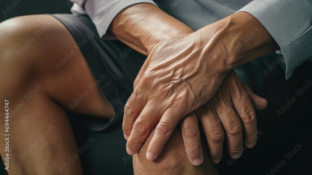 Poster Close-up of a person's hands. Can be used to depict various concepts and emotions