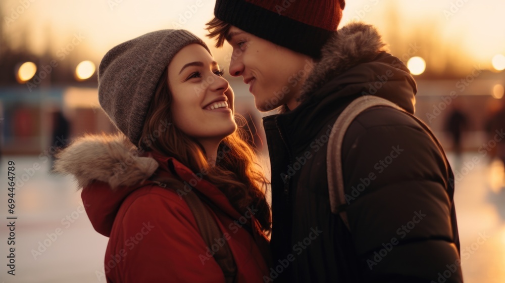 Poster a man and a woman standing side by side. suitable for various concepts and themes