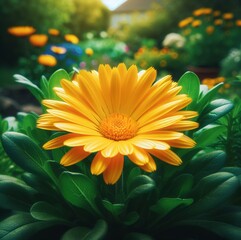 Yellow Flower Head in Nature