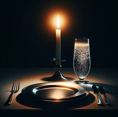 Table setting in restaurant