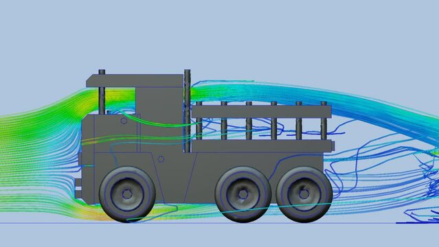 CFD simulation Computational fluid dynamics - Trusck airflow simulation