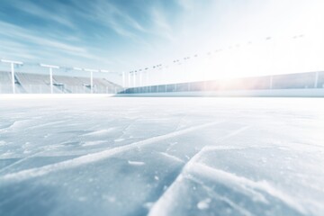 A blurry photo of an ice rink. Suitable for sports or winter-themed designs
