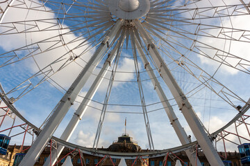 Ferris Wheel a week before Christmas on the main square of Stuttgart