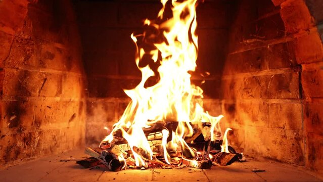 Get Ready for a Relaxing Evening. Fireplace at home for relaxing evening. Asmr sleep