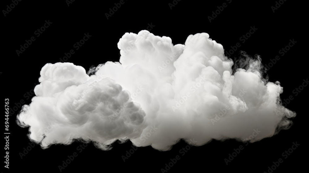 Poster White smoke cloud on a black background. Versatile image suitable for various design projects