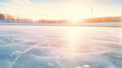 Fototapeta premium A skateboarder gliding on an ice rink. Perfect for winter sports and action shots