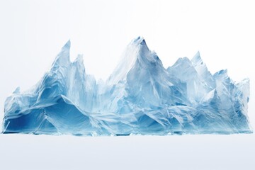A huge iceberg stands tall and majestic in the middle of the vast ocean. Perfect for illustrating the power and beauty of nature