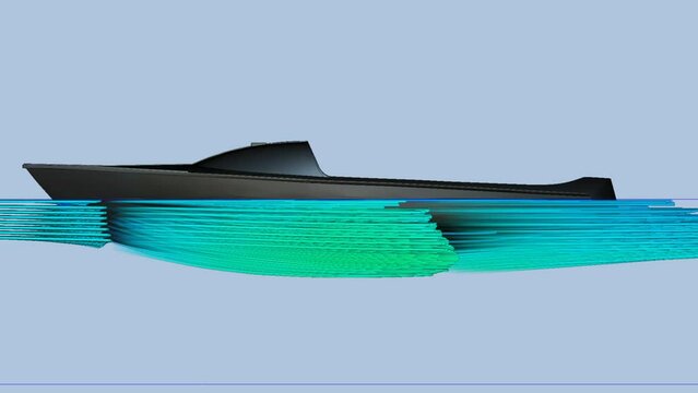 CFD simulation Computational fluid dynamics - Ship boat airflow simulation