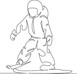 Obraz premium little boy skiing