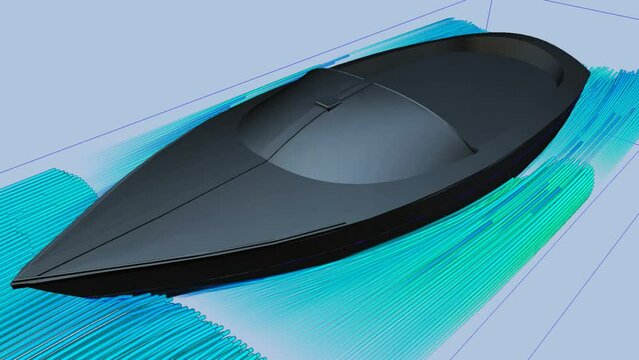 CFD simulation Computational fluid dynamics - Ship boat airflow simulation