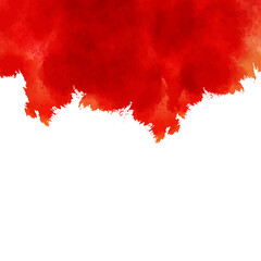 Red ink watercolor painted transparent png 