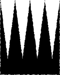 Jagged rectangles collection. Set of black grunge element, shapes with jagged edges. Torn paper pieces for collage, text box, banner, sticker.