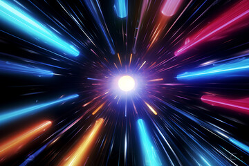 speed ray of neon light, AI generated