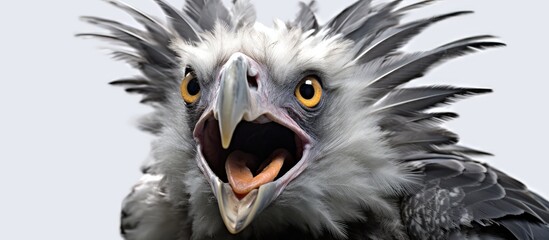 Feeding chick: harpy eagle, Brazil, South America. - obrazy, fototapety, plakaty