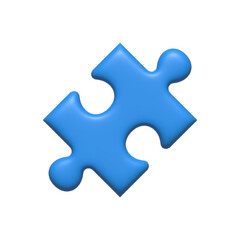 Puzzle icon. Puzzle piece. 3D Vector icon isolated on white background.