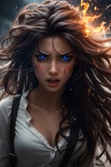 Fototapeta premium portrait of a woman with long hair