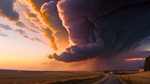 Sky sunset clouds landscape highway nature storm travel sun