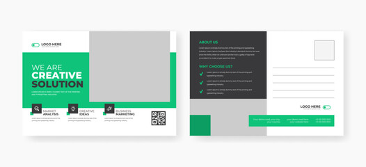 Corporate business postcard design template. minimal modern print-ready postcard design, 