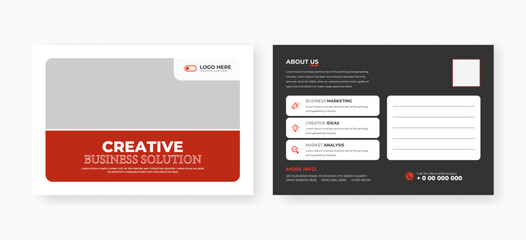 Corporate business postcard design template. minimal modern print-ready postcard design, 