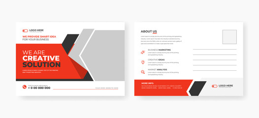 Corporate business postcard design template. minimal modern print-ready postcard design, 