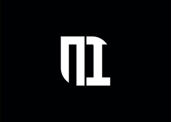 Monogram Letter NI Logo Design vector template