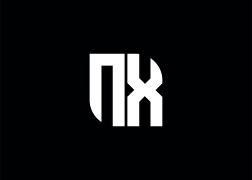 Monogram Letter NX Logo Design vector template