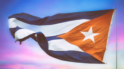 Cuban Flag in the wind