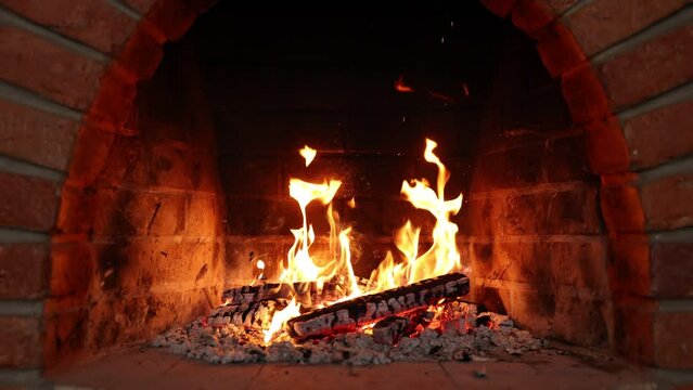 Get Ready for a Relaxing Evening. Fireplace at home for relaxing evening. Asmr sleep