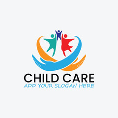 Fototapeta na wymiar child care daycare logo design vector