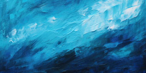 Blue brush strokes on a black background, oil paint, backdrop, banner. - obrazy, fototapety, plakaty