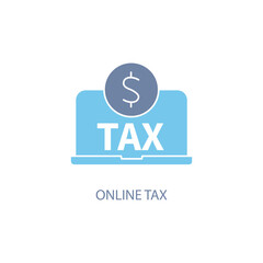 online tax concept line icon. Simple element illustration. online tax concept outline symbol design.