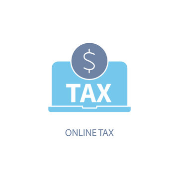 online tax concept line icon. Simple element illustration. online tax concept outline symbol design.