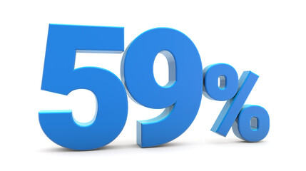 59 percentage sign isolated on transparent background. 59 percent off 3d. 59% png 3d. 3D rendering