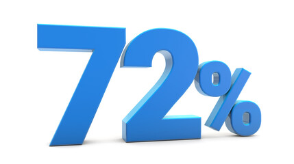 72 percentage sign isolated on transparent background. 72 percent off 3d. 72% png 3d. 3D rendering