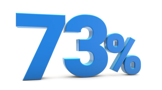 73 percentage sign isolated on transparent background. 73 percent off 3d. 73% png 3d. 3D rendering