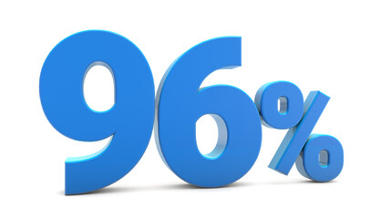 96 percentage sign isolated on transparent background. 96 percent off 3d. 96% png 3d. 3D rendering