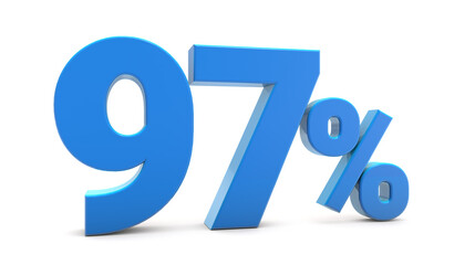 97 percentage sign isolated on transparent background. 97 percent off 3d. 97% png 3d. 3D rendering