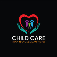 child care daycare logo design vector